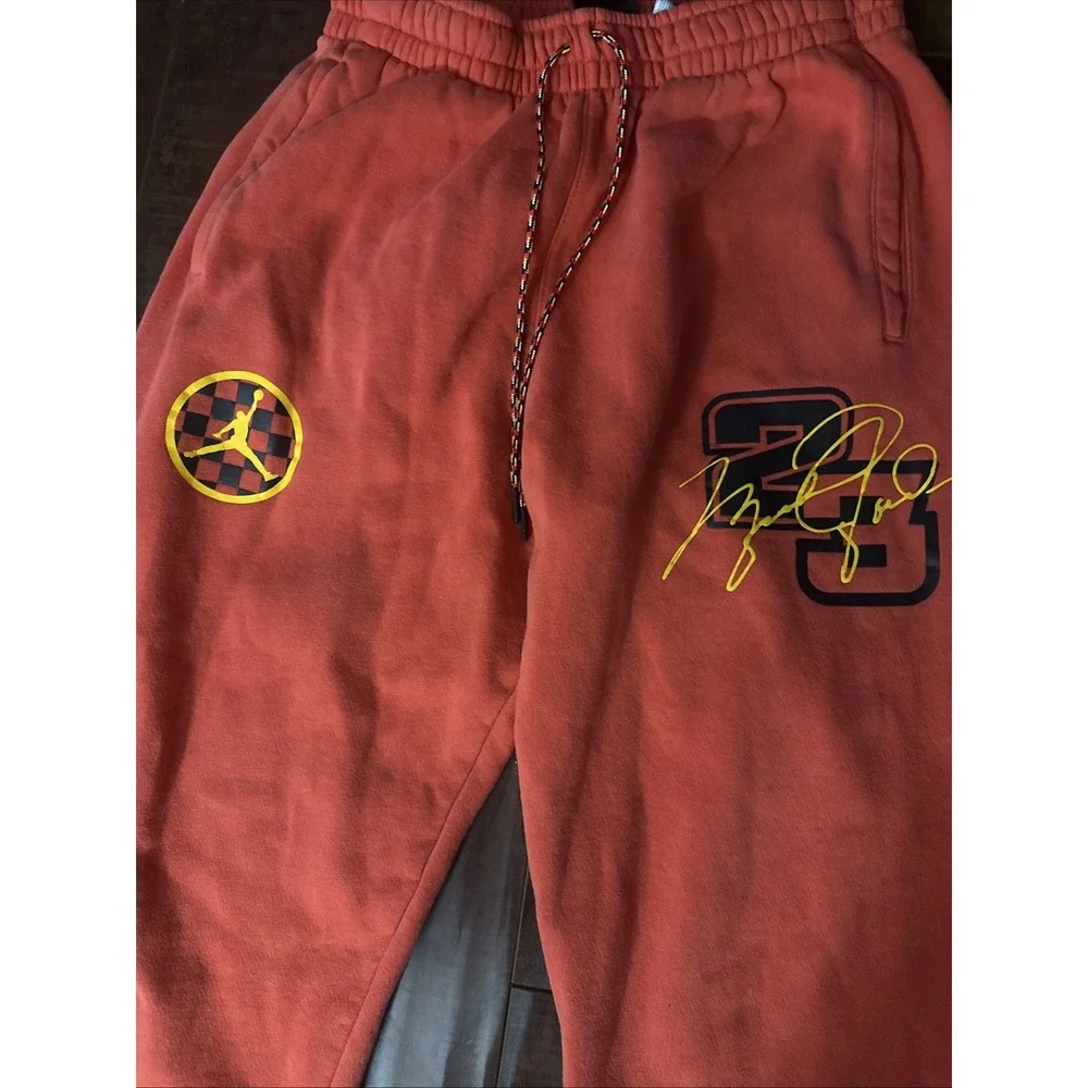 Air Jordan 23 Racing DNA Engineered Fleece Pants Joggers Size Large Orange